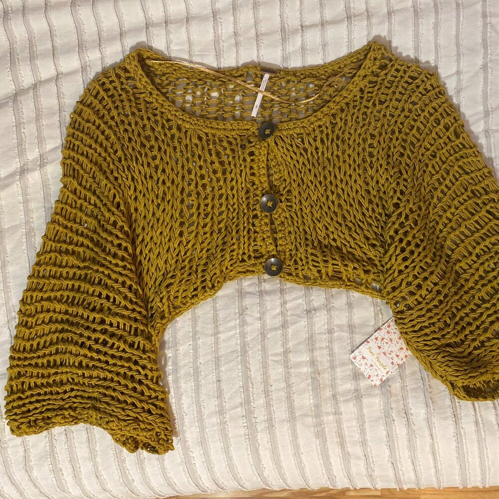 Free People Cropped Knit Cardigan- Size S